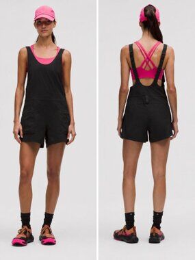 Lululemon Glyde Cargo Hiking Romper Trail Outdoors Black Size Medium